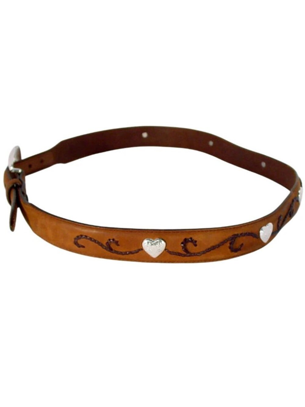 TONY LAMA Silver Hearts Concho Western Belt 7599L Size 36 - Picture 5 of 6